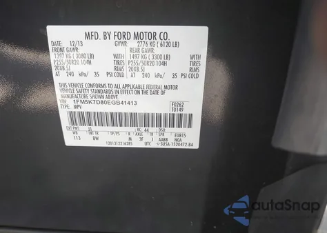 2014 Ford Explorer Xlt z USA, uszkodzony, nr VIN 1FM5K7D80EGB41413